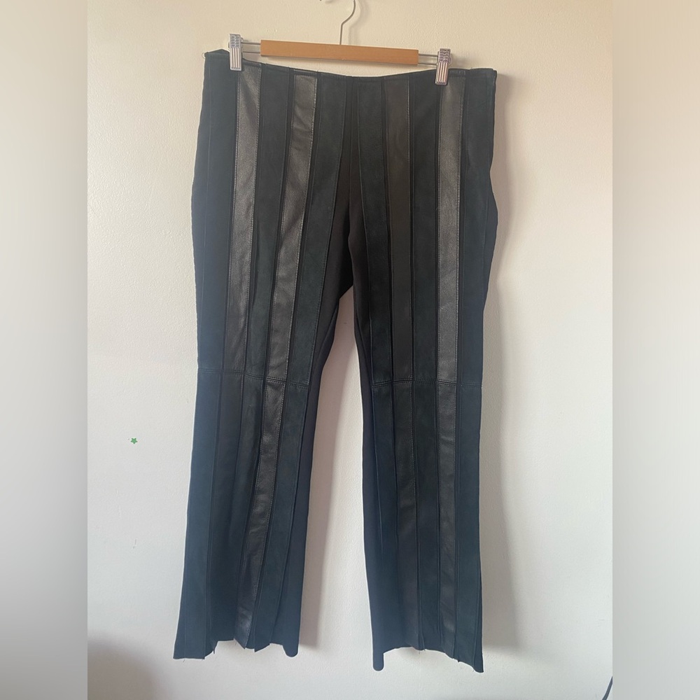 Mosskito Leather Striped Pants
